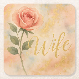 Posavasos Cuadrado De Papel Dreamy Gold Wife Square Coaster Set