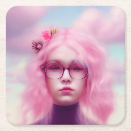 Posavasos Cuadrado De Papel Dreamy Pink