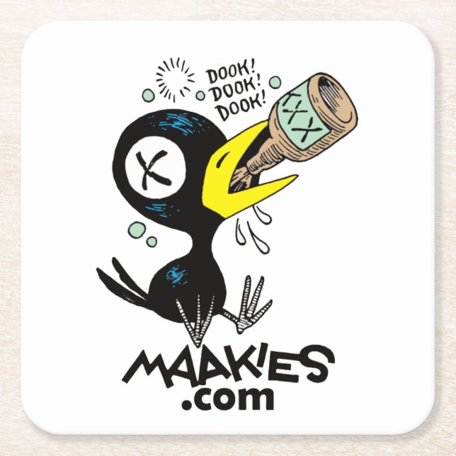 Posavasos Cuadrado De Papel Drinky Crow Coasters (Anverso)