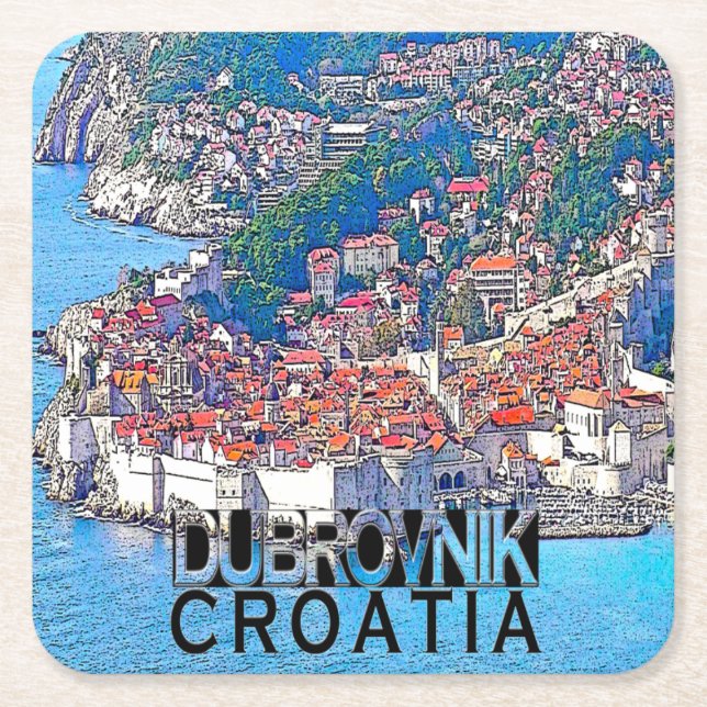 Posavasos Cuadrado De Papel Dubrovnik (Anverso)