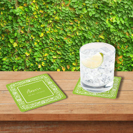 POSAVASOS CUADRADO DE PAPEL DUCHA BRIDAL VERDE DE TALAVERA