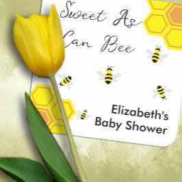 Posavasos Cuadrado De Papel Ducha de bebé abeja