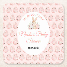 Posavasos Cuadrado De Papel Ducha de bebé con conejo de Pascua