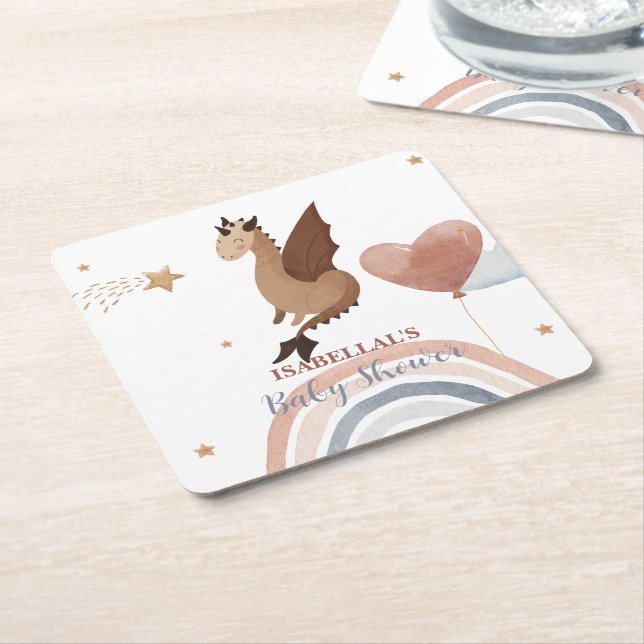 Posavasos Cuadrado De Papel Ducha de bebé de niños afroamericanos (En perspectiva)