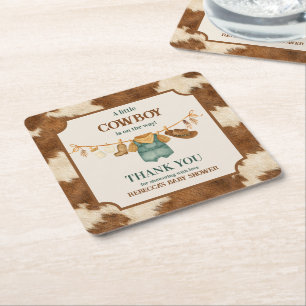 Posavasos Cuadrado De Papel Ducha de bebé Vaquero Pequeño Ropa de Vaquero Occi