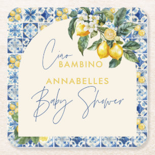 Posavasos Cuadrado De Papel Ducha de limón greco de Ciao Bambino