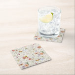 Posavasos Cuadrado De Papel Ducha de novia floral de flores silvestres presion<br><div class="desc">Diseñado para complementar y completar nuestra suite de ducha de marrón, esta hermosa montaña de papel "Pressed Wildflower Floral Frame". En este diseño, encuentras un mundo donde el estrés y la abrumación parecen ser las expectativas de la vida cotidiana, es agradable encontrar algo que nos dé un recordatorio muy necesario...</div>