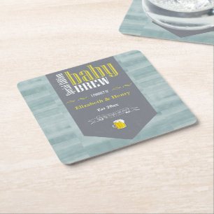 Posavasos Cuadrado De Papel Ducha divertida con etiqueta personalizada de cerv