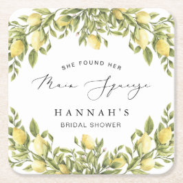 Posavasos Cuadrado De Papel Ducha mediterránea de novia Lemon Sorrento amarill