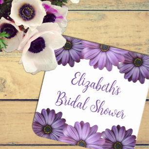Posavasos Cuadrado De Papel Ducha Morada Floral Bridal