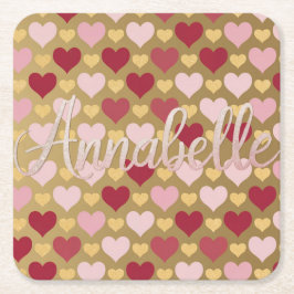 Posavasos Cuadrado De Papel Duchas de Relieve metalizado dorado de lujo de col