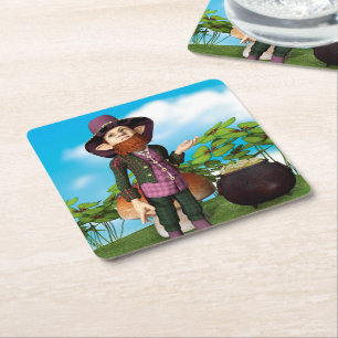 Posavasos Cuadrado De Papel Duende