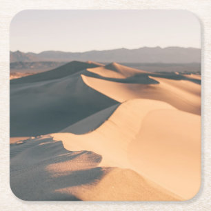 Posavasos Cuadrado De Papel Dunas de arena del Mesquite en Death Valley