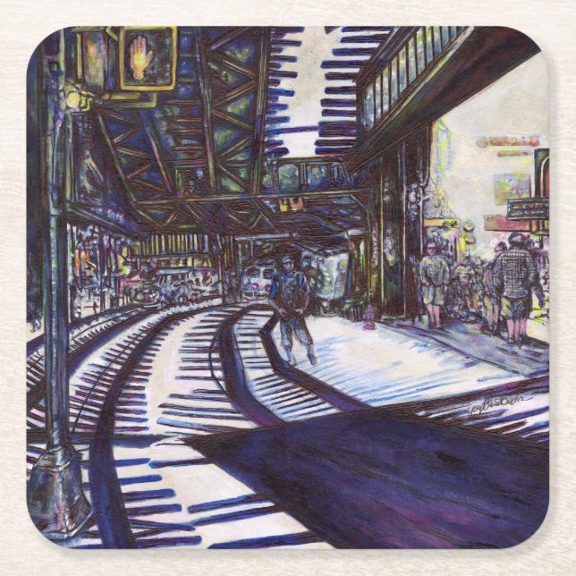 Posavasos Cuadrado De Papel Dustar el piano (Anverso)