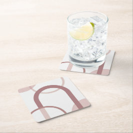 Posavasos Cuadrado De Papel Dusty Pink Abstract Arch Coaster Set
