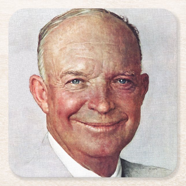 Posavasos Cuadrado De Papel Dwight D. Eisenhower (Anverso)