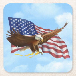 Posavasos Cuadrado De Papel Eagle calvo americano