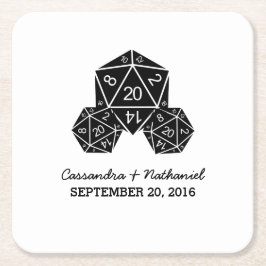 Posavasos Cuadrado De Papel Ebony D20 Bodas de papel tiras de papel