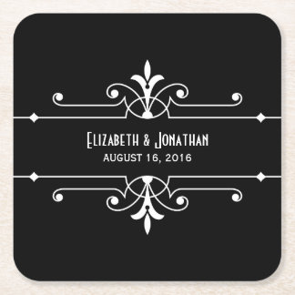 Posavasos Cuadrado De Papel Ebony Fancy Ornamental Paper Coasters