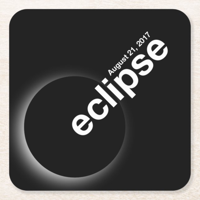 Posavasos Cuadrado De Papel eclipse 2017 (Anverso)