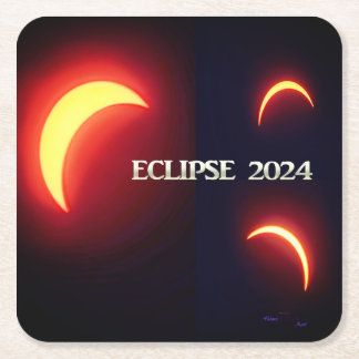 Posavasos Cuadrado De Papel Eclipse 2024