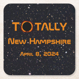 Posavasos Cuadrado De Papel Eclipse solar de New Hampshire 2024