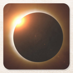 Posavasos Cuadrado De Papel Eclipse solar total