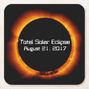 Posavasos Cuadrado De Papel Eclipse solar total de 2017