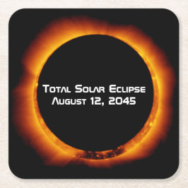 Posavasos Cuadrado De Papel Eclipse solar total de 2045