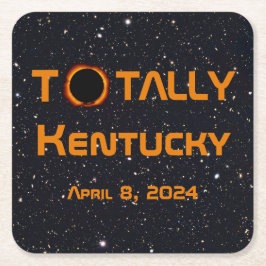 Posavasos Cuadrado De Papel Eclipse solar total de Kentucky 2024