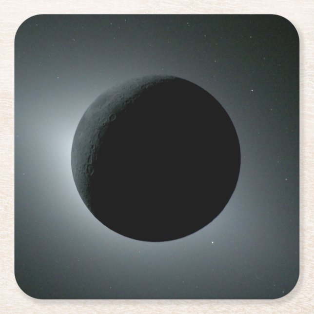 Posavasos Cuadrado De Papel Eclipse total de Sol Artemis II (Anverso)