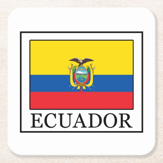 Posavasos Cuadrado De Papel Ecuador (Anverso)