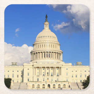 Posavasos Cuadrado De Papel Edificio del capitolio de los E.E.U.U., Washington