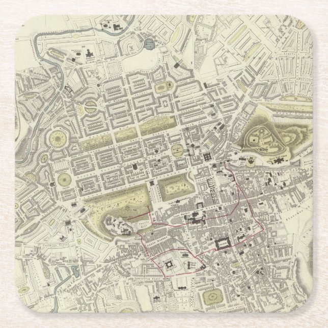 Posavasos Cuadrado De Papel Edimburgo (Anverso)