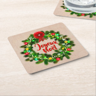 Posavasos Cuadrado De Papel Editar Joyeux Noël