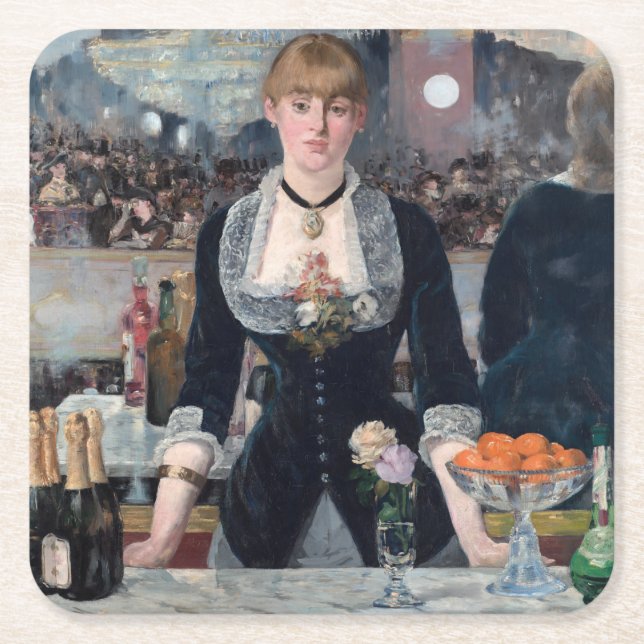Posavasos Cuadrado De Papel Edouard Manet - Un bar en el Folies-Bergere (Anverso)