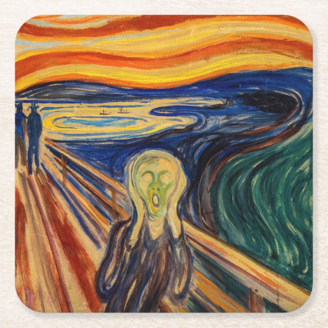 Posavasos Cuadrado De Papel Edvard Munch - El Grito 1910 (Anverso)