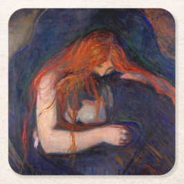 Posavasos Cuadrado De Papel Edvard Munch - Vampiro / Amor y dolor