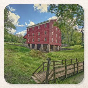Posavasos Cuadrado De Papel EE. UU., Indiana, Cutler. Adams Mill