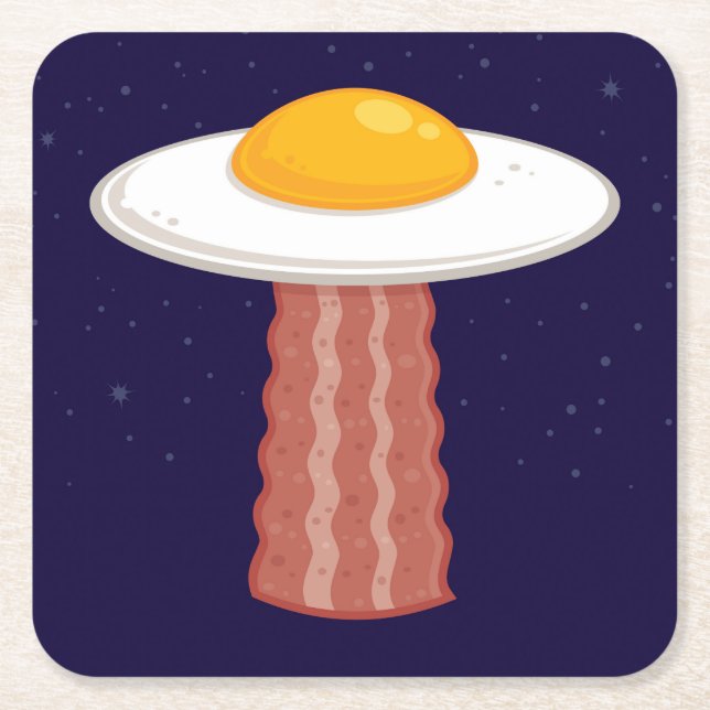 Posavasos Cuadrado De Papel Eggstraterrestrial (Anverso)