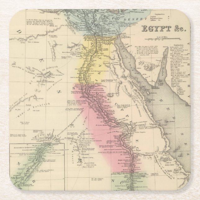 Posavasos Cuadrado De Papel Egipto 5 (Anverso)