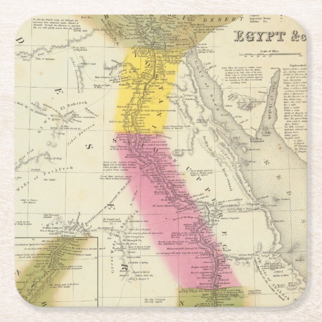Posavasos Cuadrado De Papel Egipto 6 (Anverso)