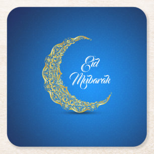 Posavasos Cuadrado De Papel Eid Mubarak / Ramadán