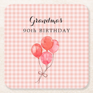 Posavasos Cuadrado De Papel El 90 cumpleaños de la abuela