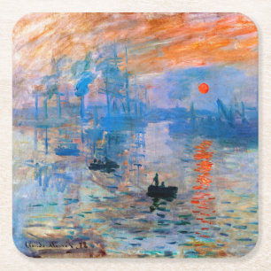 Posavasos Cuadrado De Papel El amanecer de Claude Monet
