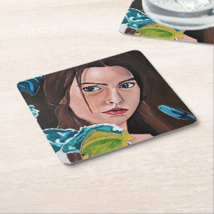 Posavasos Cuadrado De Papel El amante desafortunado Pintura de Alfred Fox