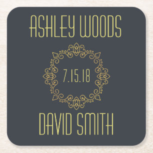 Posavasos Cuadrado De Papel El Amarillo Negro Salva La Pascua De Fechas