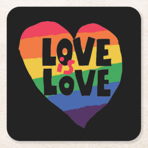 Posavasos Cuadrado De Papel El amor es amor