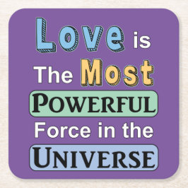 Posavasos Cuadrado De Papel El amor es una potente montaña de papel cuadrado