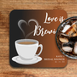 Posavasos Cuadrado De Papel El amor está hirviendo Despedida de soltera Terrac